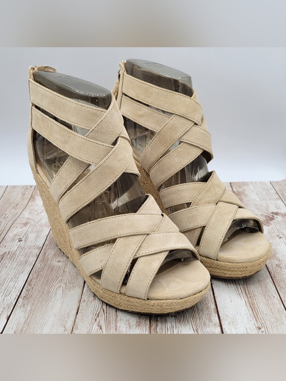 Dolce Vita Toni Natural Suede Strappy Platform Espadrille Sandal Size 8m